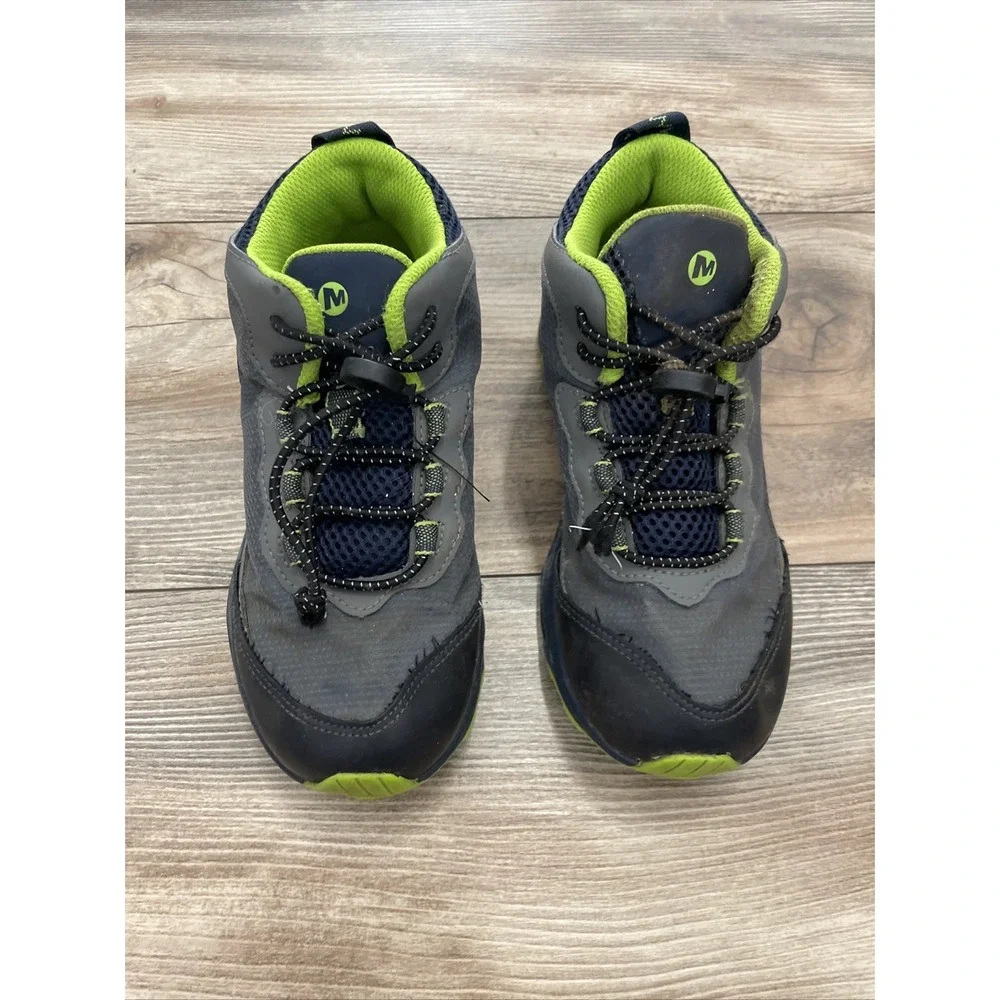 Merrell Big Kids Moab Speed Mid Navy Grey Lime Hiking Shoes MK265212 Size 2.0W